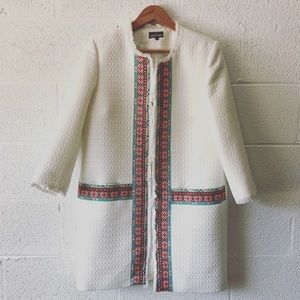 Queenie Nirvana raw hem open coat sz: 3